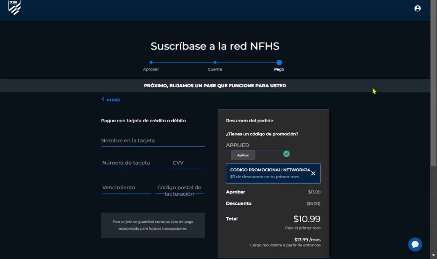 How to apply Nfhs Network coupon code